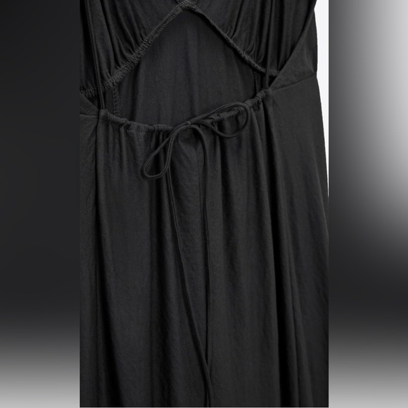 Zara New Women Sexy Bohemian Dark Anthracite Embroidered Slip Dress - Picture 10 of 15